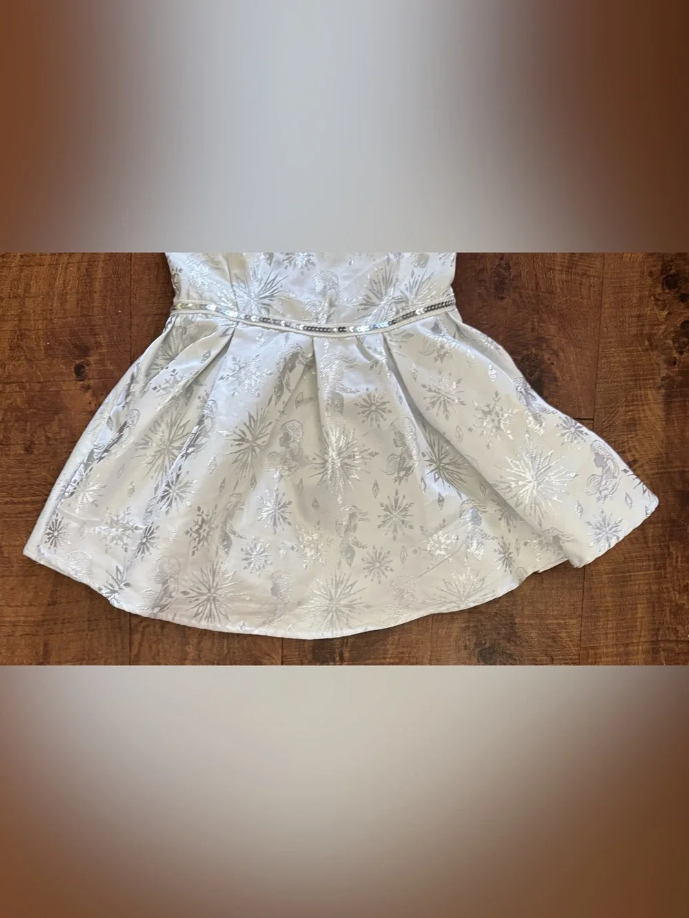 Disney frozen dress costume white silver Sz 4 toddler sequin NWT NEW